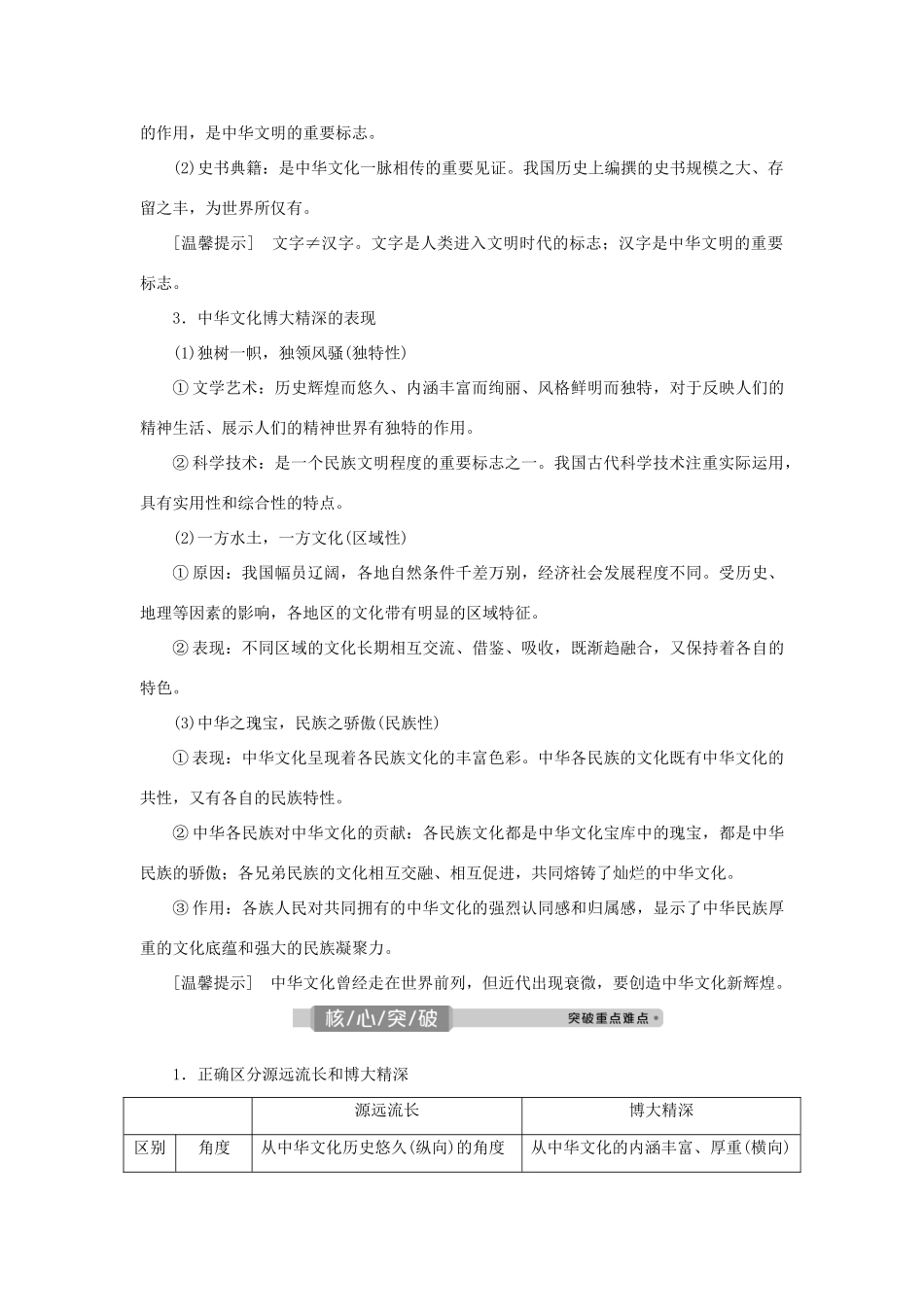 （选考）新高考政治一轮复习 文化生活 第三单元 中华文化与民族精神 1 第六课 我们的中华文化教学案-人教版高三全册政治教学案_第3页