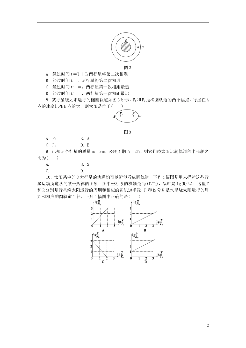 （课堂设计）2014-2015高中物理 3.1 天体运动每课一练 教科版必修2_第2页