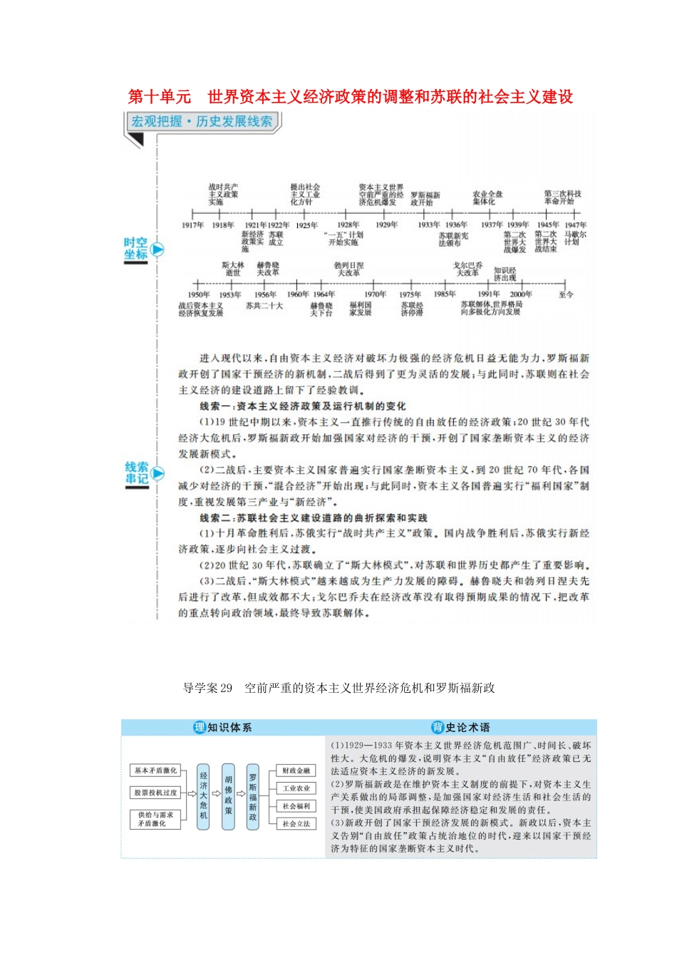 （赢在微点）高考历史总复习 29 空前严重的资本主义世界经济危机和罗斯福新政导学案（含解析）新人教版-新人教版高三全册历史学案_第1页
