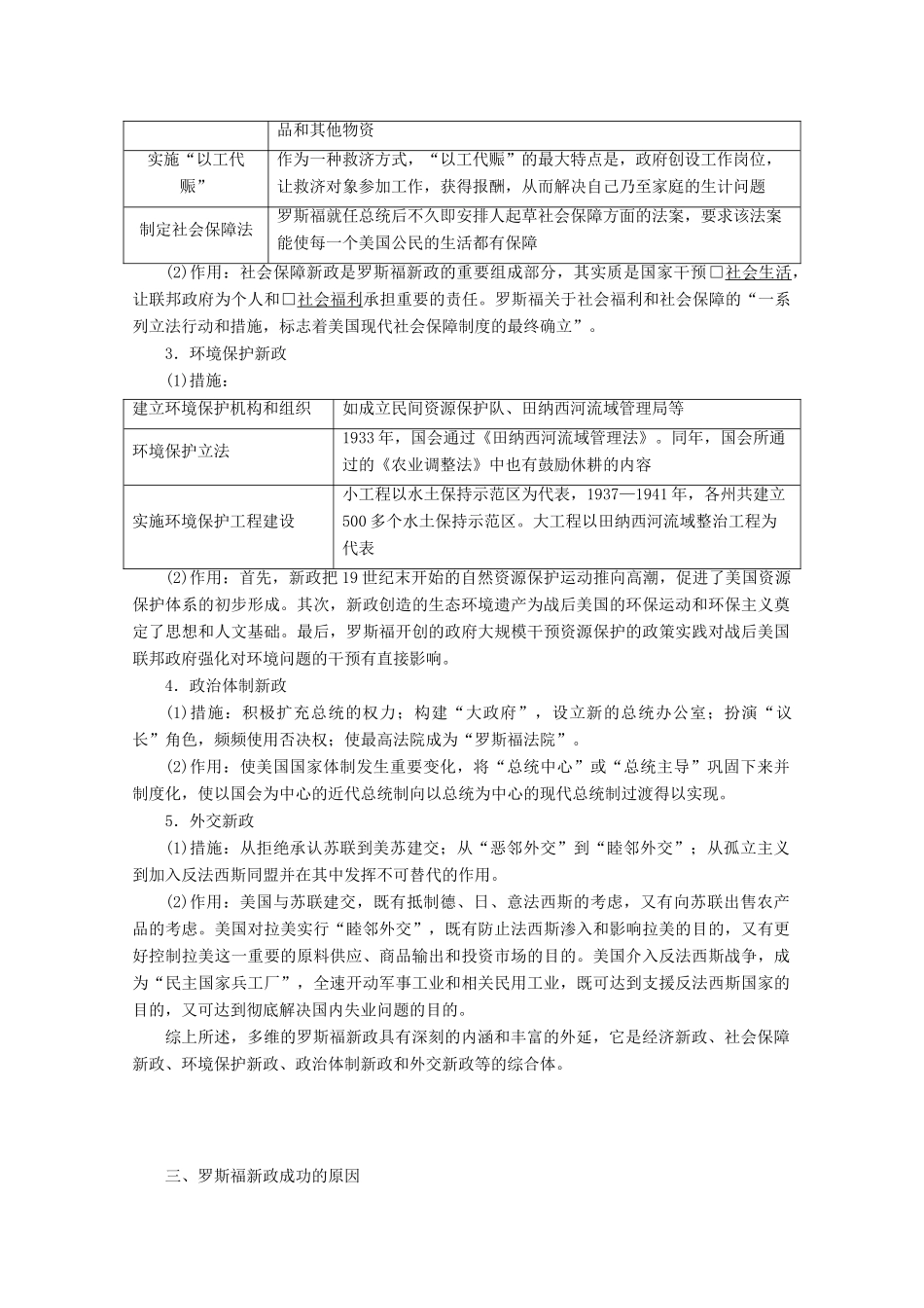 （赢在微点）高考历史总复习 29 空前严重的资本主义世界经济危机和罗斯福新政导学案（含解析）新人教版-新人教版高三全册历史学案_第3页