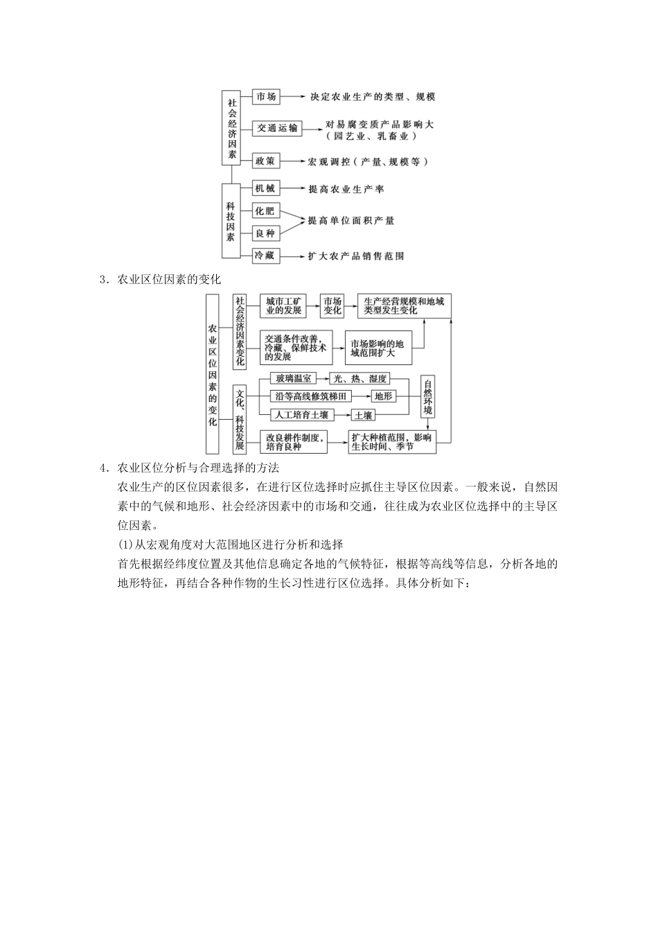（通用版）高考地理一轮复习 第7章 区域产业活动 第2节 农业区位因素与农业地域类型学案 湘教版-湘教版高三全册地理学案_第2页