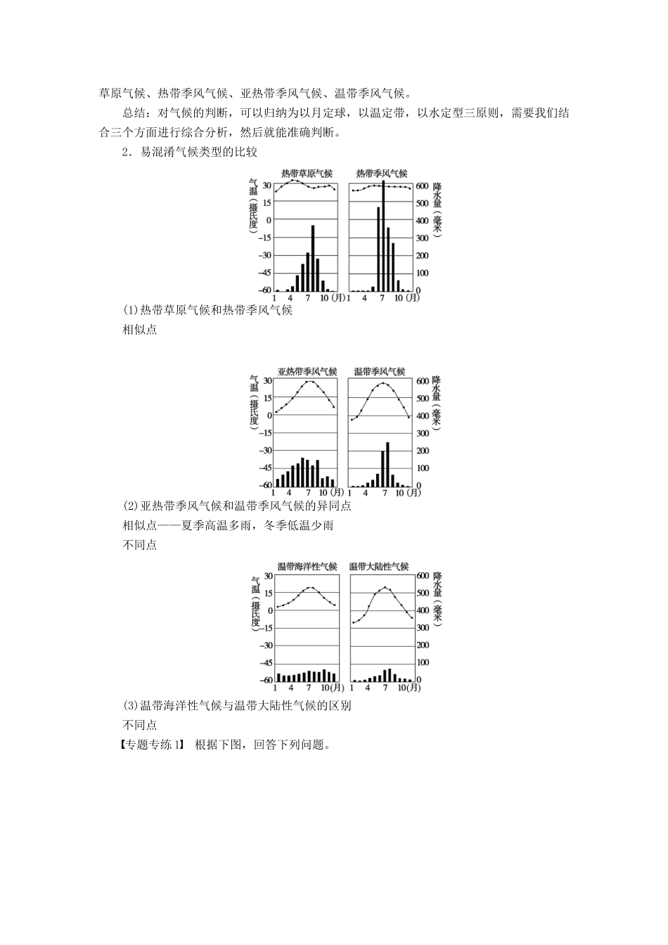 （课堂设计）2014-2015学年高中地理 第三章 地理环境的整体性和区域差异章末整合学案 中图版必修1_第2页