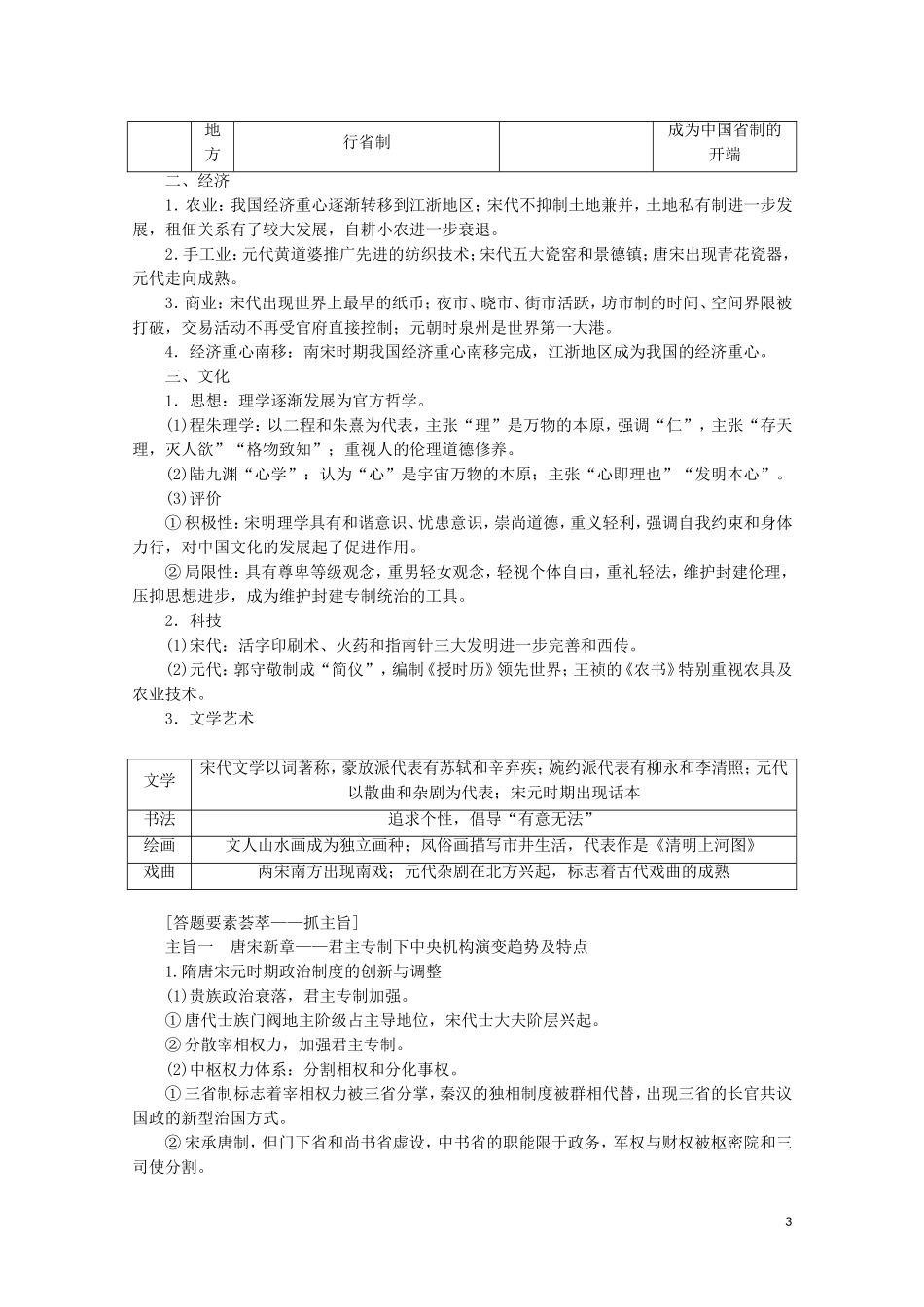 （通史版）高考历史大二轮复习 第二讲 中国古代文明的成熟与繁荣 魏晋、隋唐、宋元教学案-人教版高三全册历史教学案_第3页