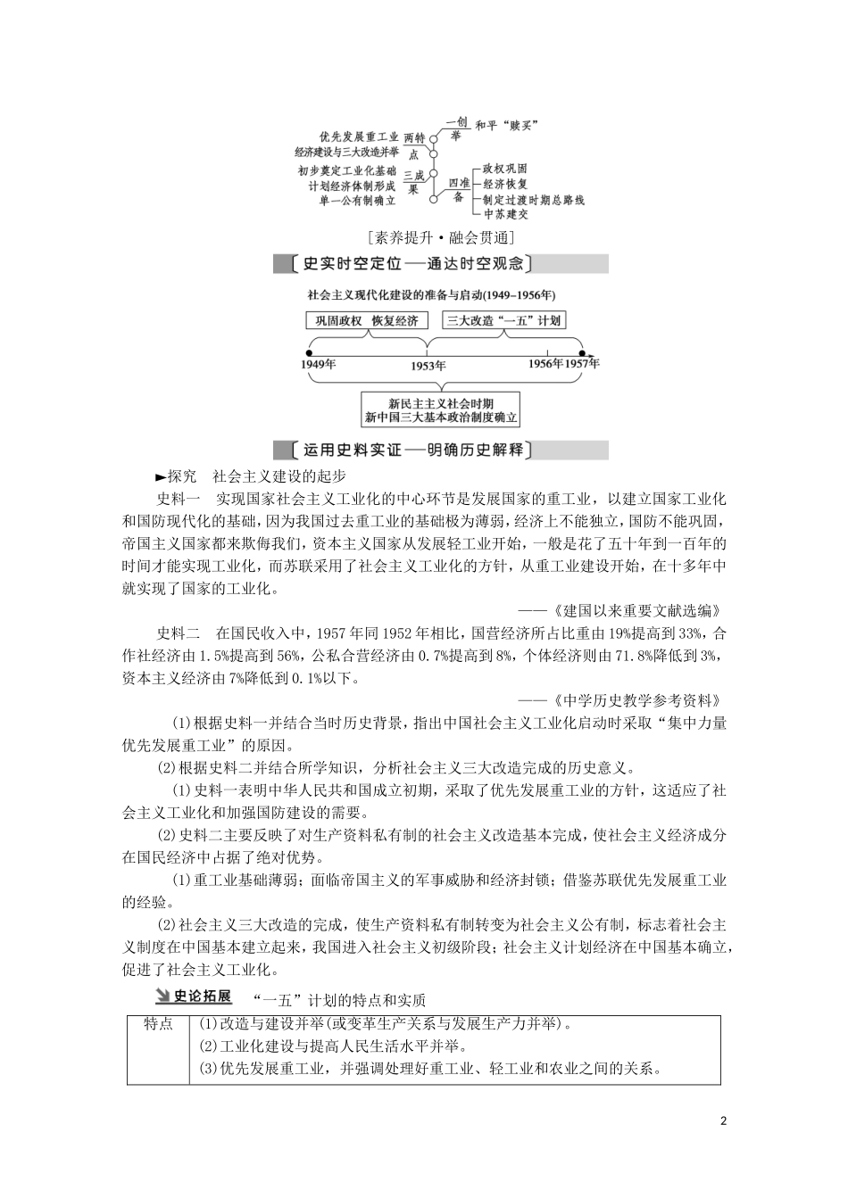（通史版）高考历史一轮复习 第2部分 第7单元 新中国时期 第17讲 社会主义建设在探索中曲折发展教学案-人教版高三全册历史教学案_第2页