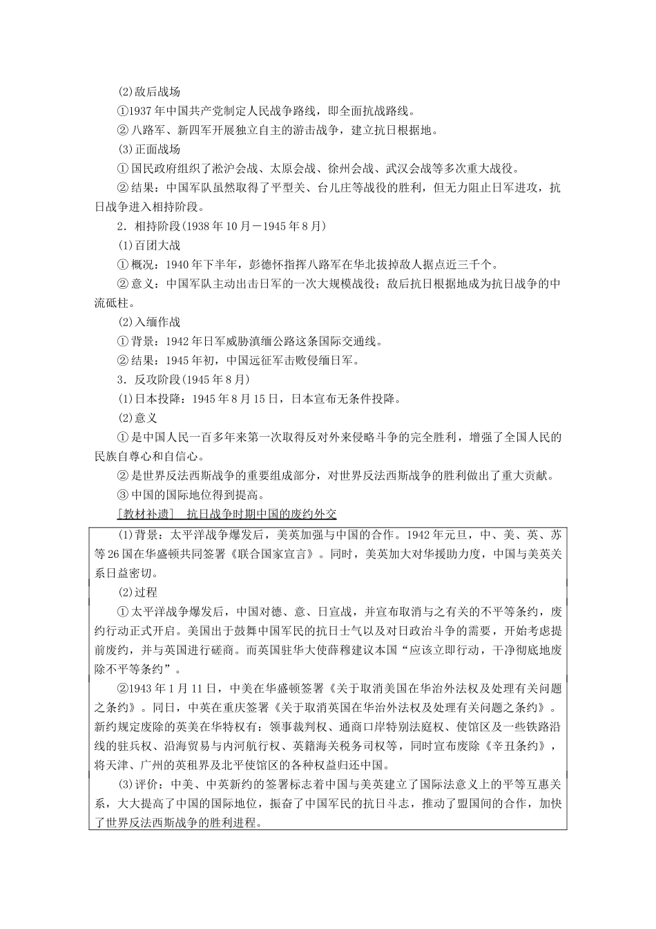 （通史版）高考历史一轮复习 第2部分 第五单元 民国时期 第11讲 伟大的抗日战争和人民解放战争教学案（含解析）新人教版-新人教版高三全册历史教学案_第2页