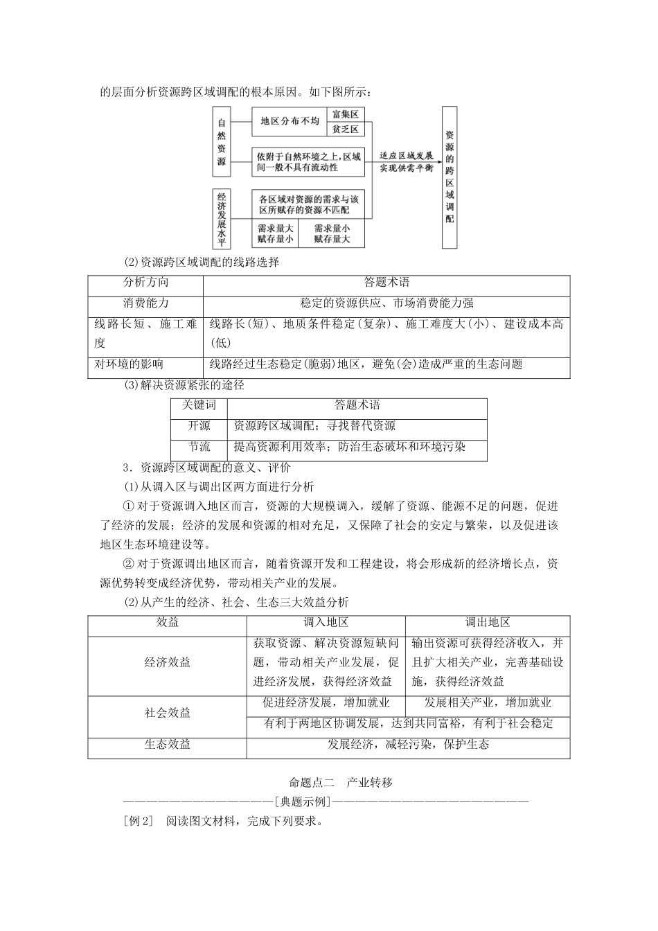 （通用版）版高考地理一轮复习 第四部分 区域可持发展 第五讲 区际联系与区域协调发展（第2课时）共性归纳 实践应用学案（含解析）-人教版高三全册地理学案_第2页