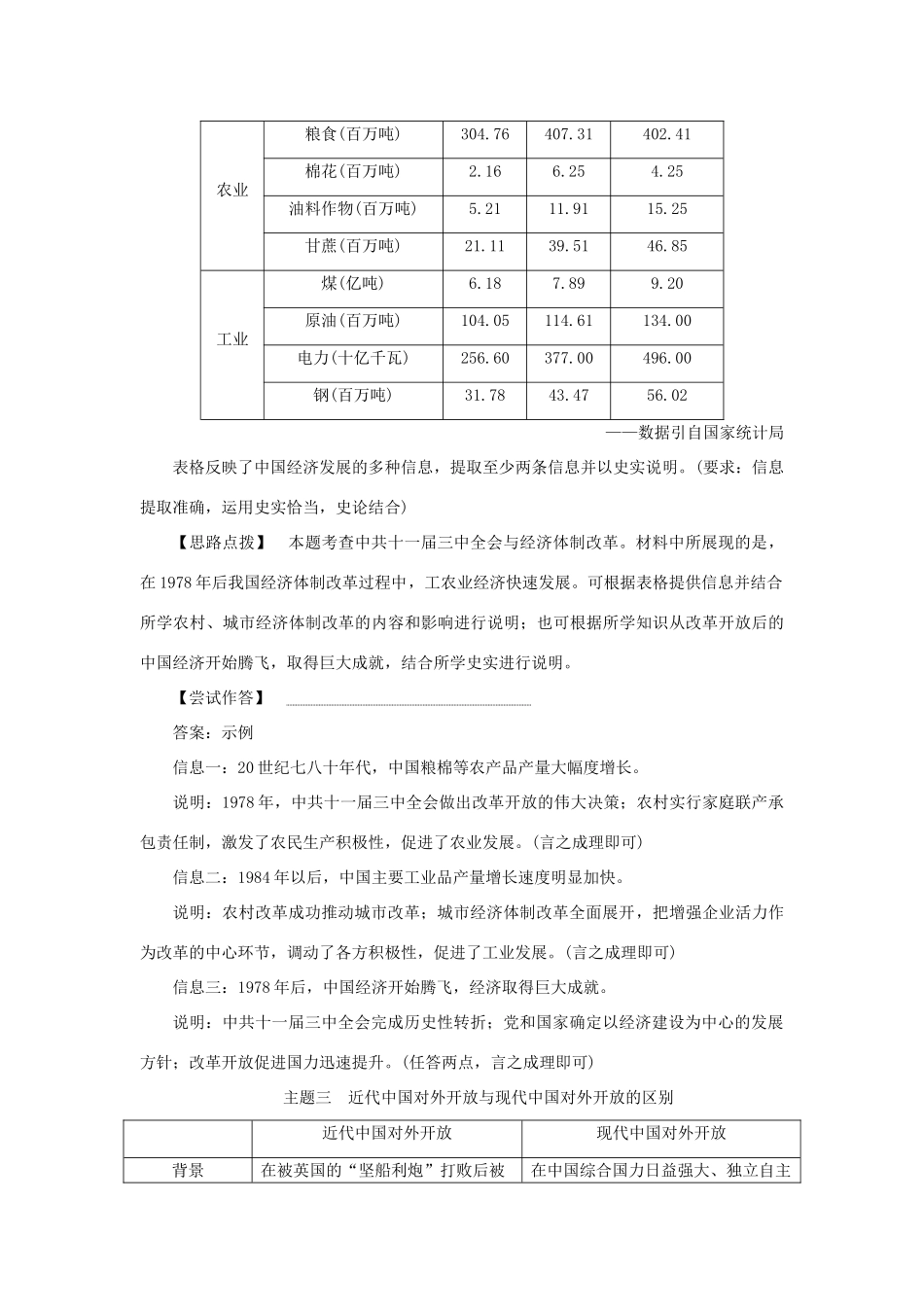 （通史版）新高考历史一轮复习 第十单元 中国现代化建设道路的新探索单元综合提升学案 人民版-人民版高三全册历史学案_第3页