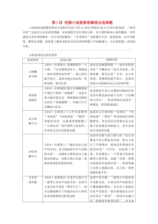 （通用版）新高考语文一轮复习 第1部分 专题2 现代文阅读 Ⅱ 小说阅读 第1讲 把握小说要素准解综合选择题教学案-人教版高三全册语文教学案