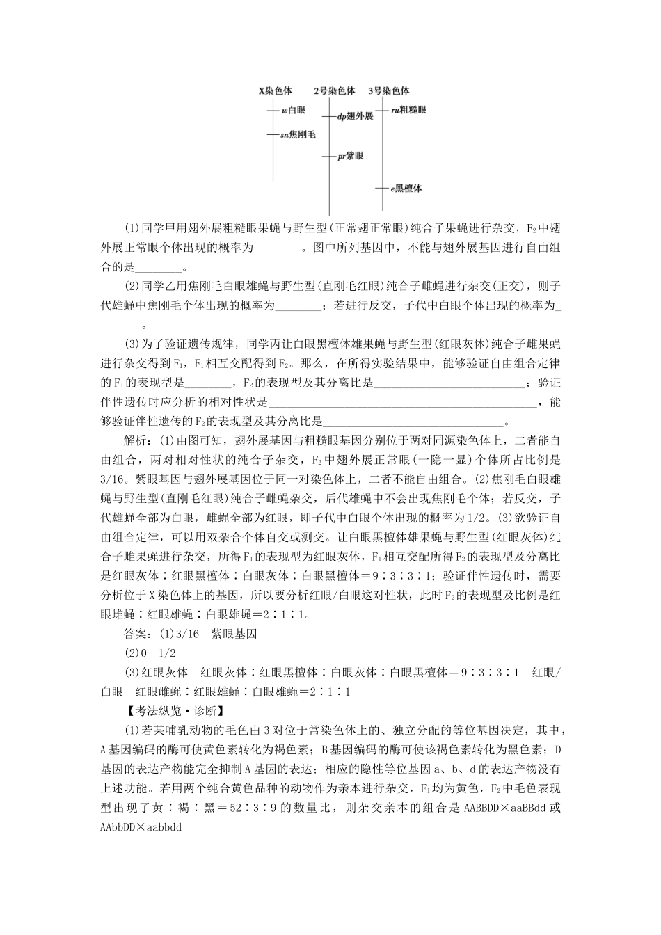 （选考）新高考生物一轮复习 第五单元 遗传的基本规律和伴性遗传 第14讲 基因的自由组合定律学案 新人教版-新人教版高三全册生物学案_第3页