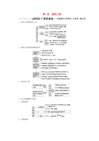 （通用版）高考生物一轮复习 第1讲 基因工程学案（含解析）（选修3）-人教版高三选修3生物学案
