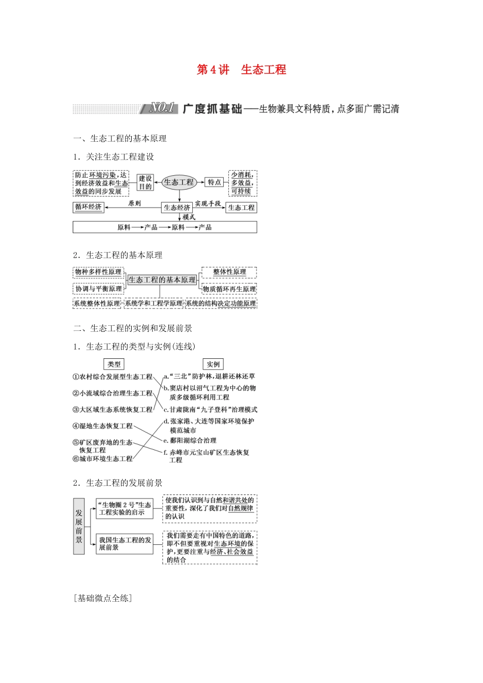 （通用版）高考生物一轮复习 第4讲 生态工程学案（含解析）（选修3）-人教版高三选修3生物学案_第1页