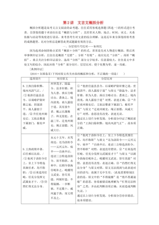 （通用版）高考语文一轮复习 第四模块 专题一 第二编 第2讲 文言文概括分析学案（含解析）-人教版高三全册语文学案
