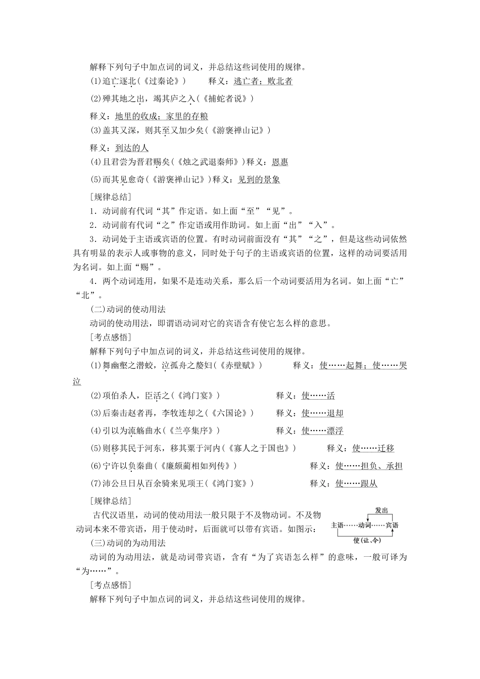 （通用版）高考语文一轮复习 第四模块 专题一 第一编 第3讲 词类活用和文言句式学案（含解析）-人教版高三全册语文学案_第3页