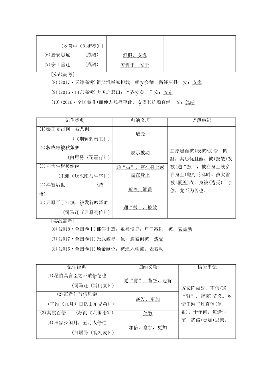 （通用版）高考语文一轮复习 第四模块 专题一 微积累——学语文在平时 清单四归纳串记120个文言实词学案（含解析）-人教版高三全册语文学案_第2页