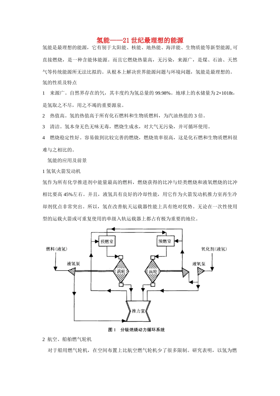 高一化学 专题2 第四单元 氢能素材 苏教版_第1页