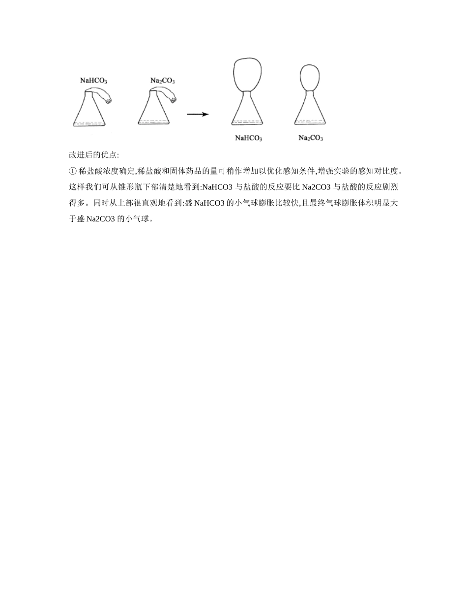 高一化学 专题2 第一单元 比较碳酸钠、碳酸氢钠与盐酸反应速率的实验改进素材 苏教版_第2页