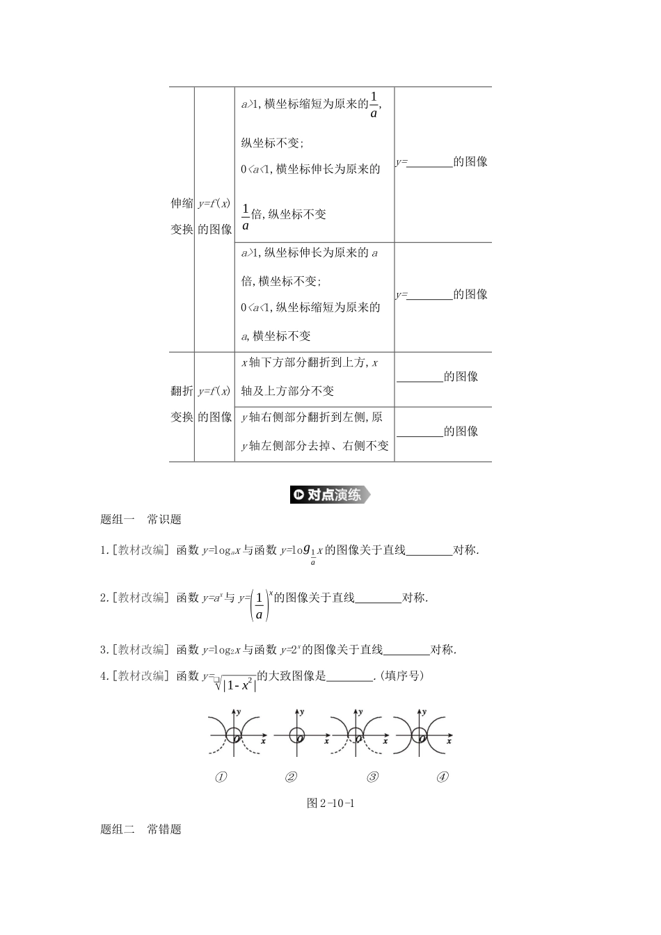 （通用版）高考数学大一轮复习 第10讲 函数的图像学案 理 新人教A版-新人教A版高三全册数学学案_第2页