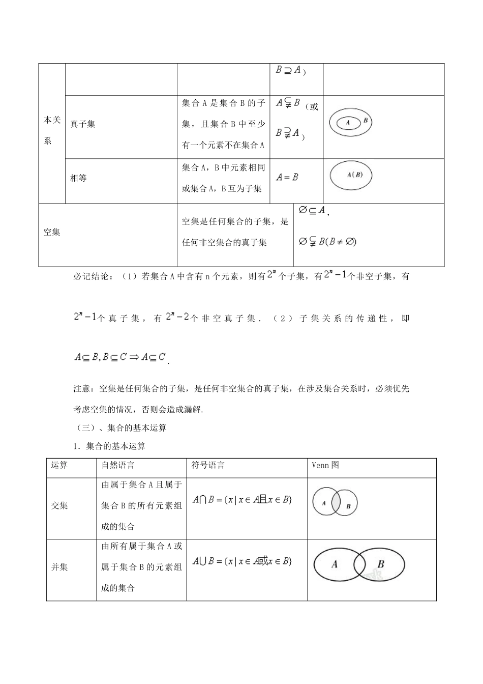 高一数学上学期期末复习 专题01 集合导学案-人教版高一全册数学学案_第2页