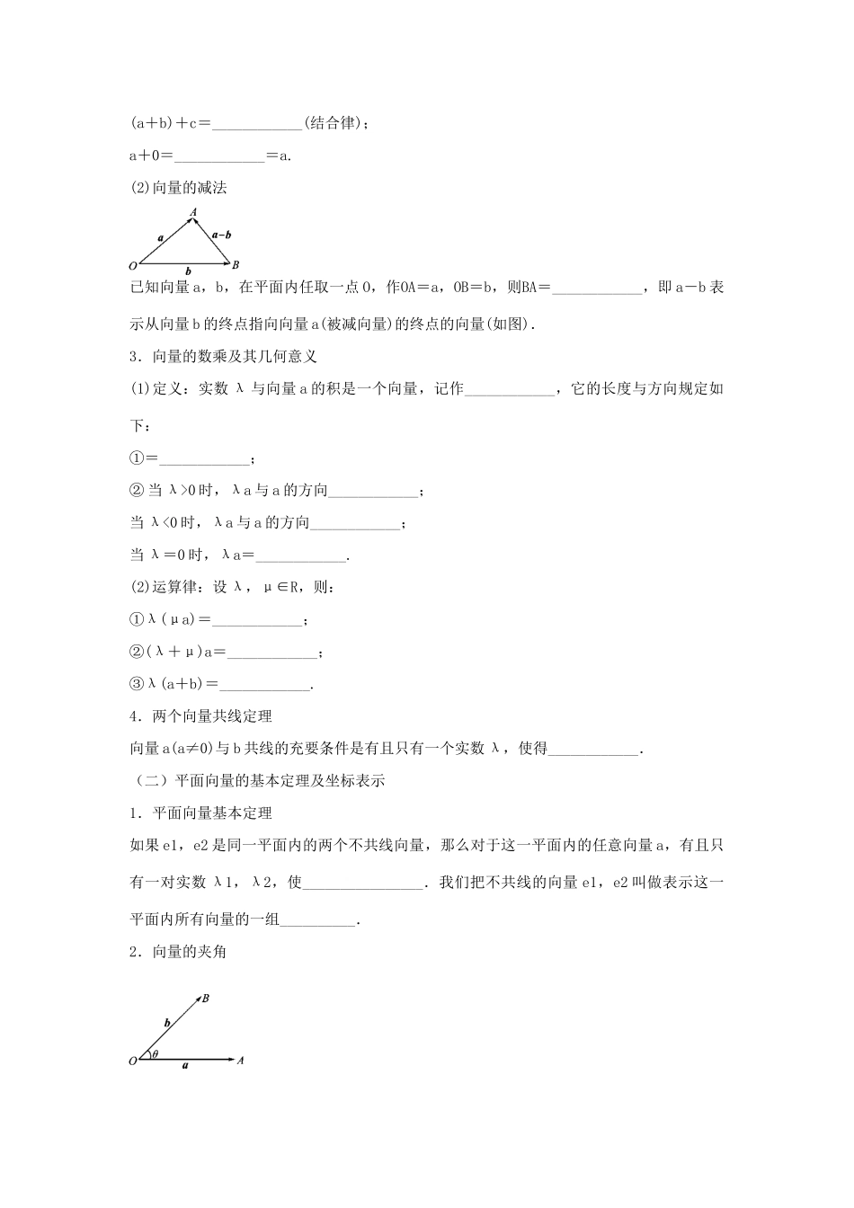 高一数学上学期期末复习 专题05 平面向量导学案-人教版高一全册数学学案_第2页