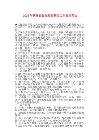 2025年软件正版化检查整改工作总结范文