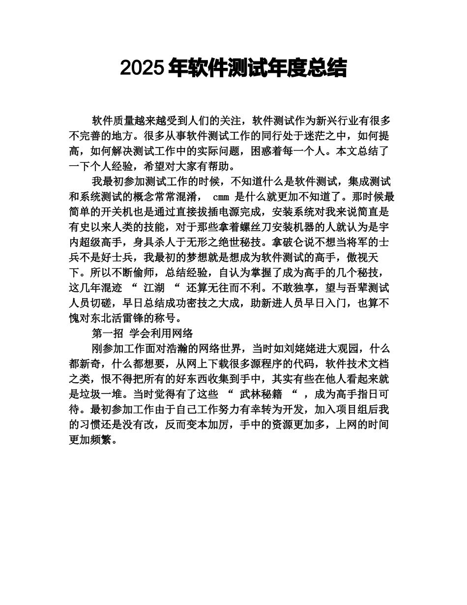 2025年软件测试年度总结_第1页