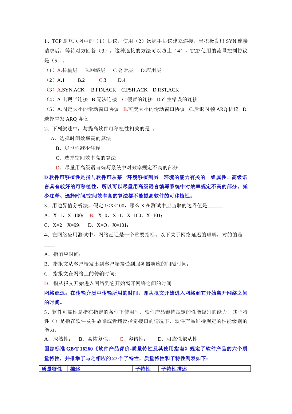 2025年软件测试笔试题及答案_第1页