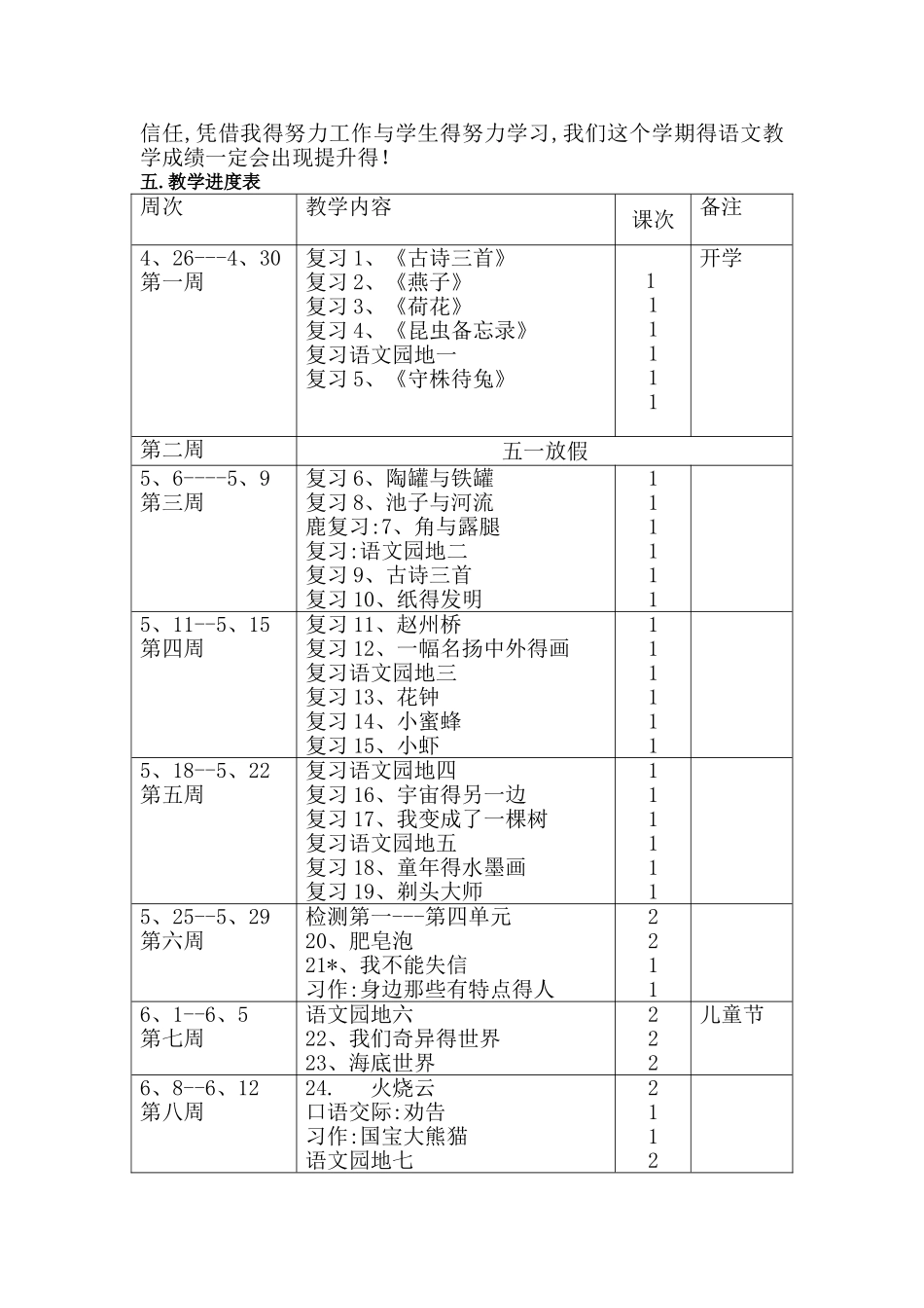 2025年部编版小学三年级语文下册教学工作计划_第2页