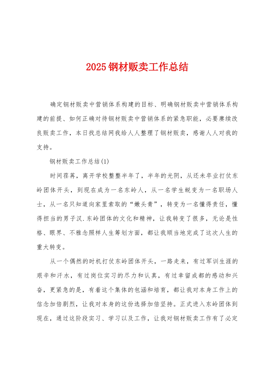 2025年钢材贩卖工作总结_第1页