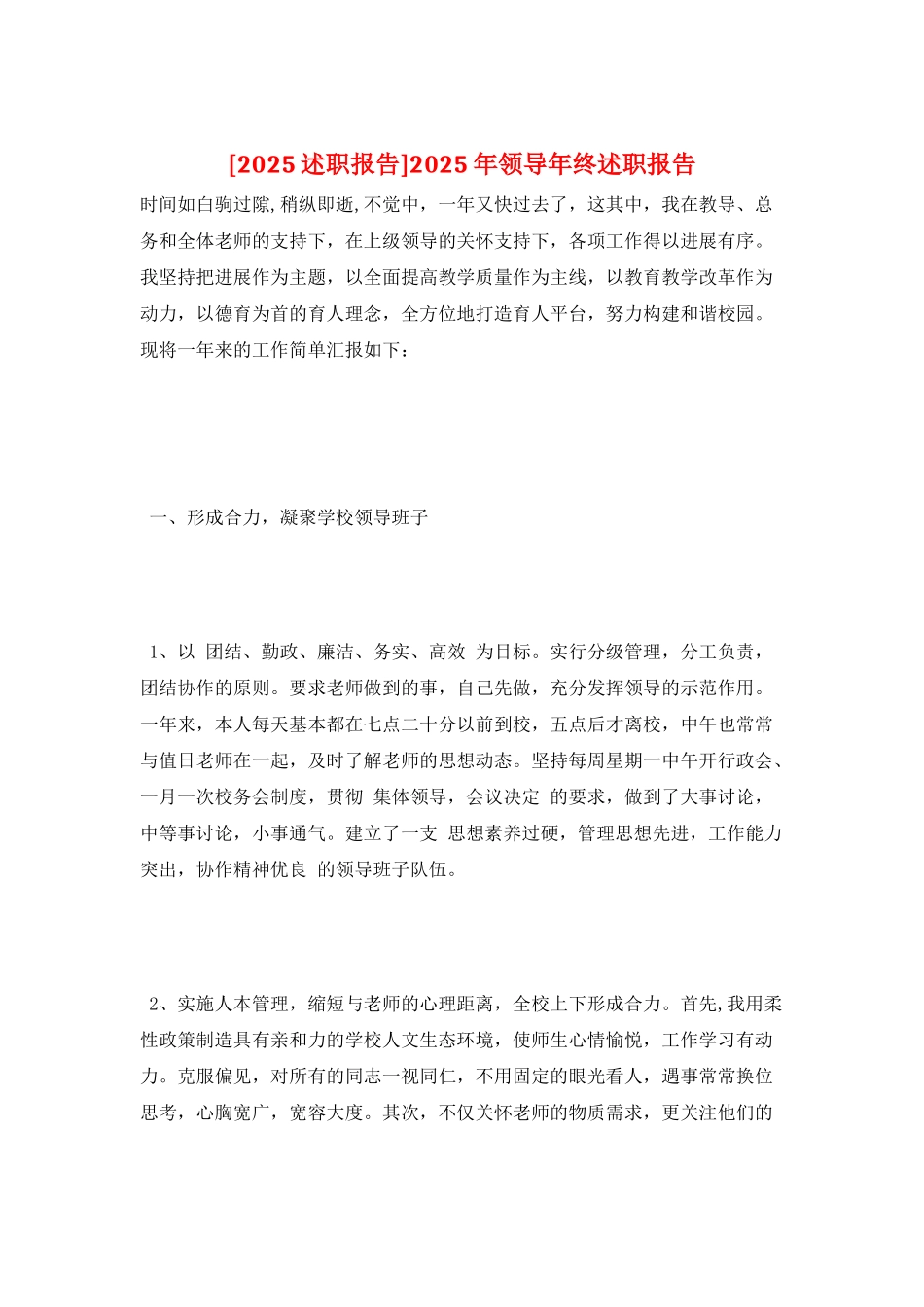 2025年领导年终述职报告_第1页