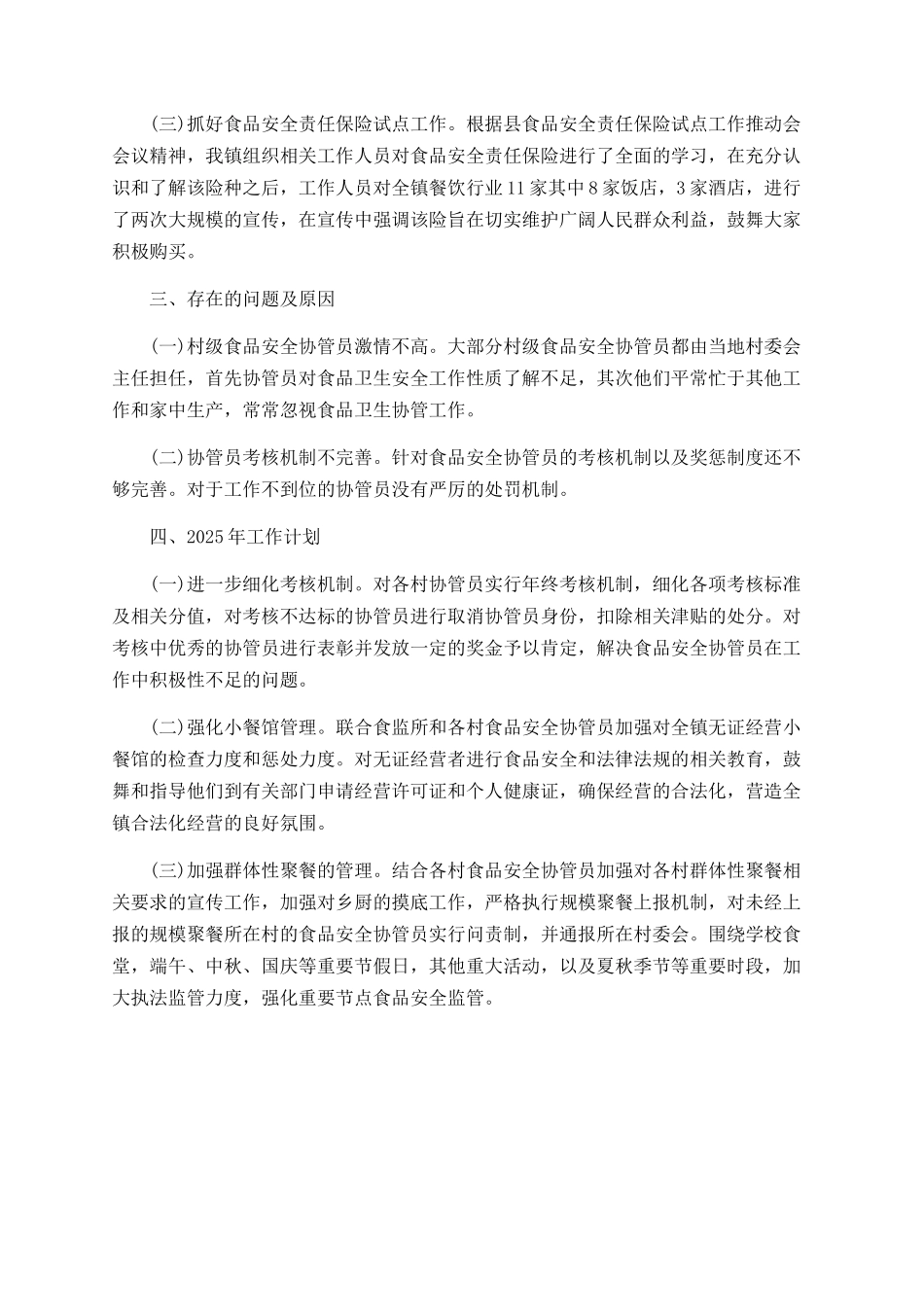 2025年食品安全工作总结_第2页