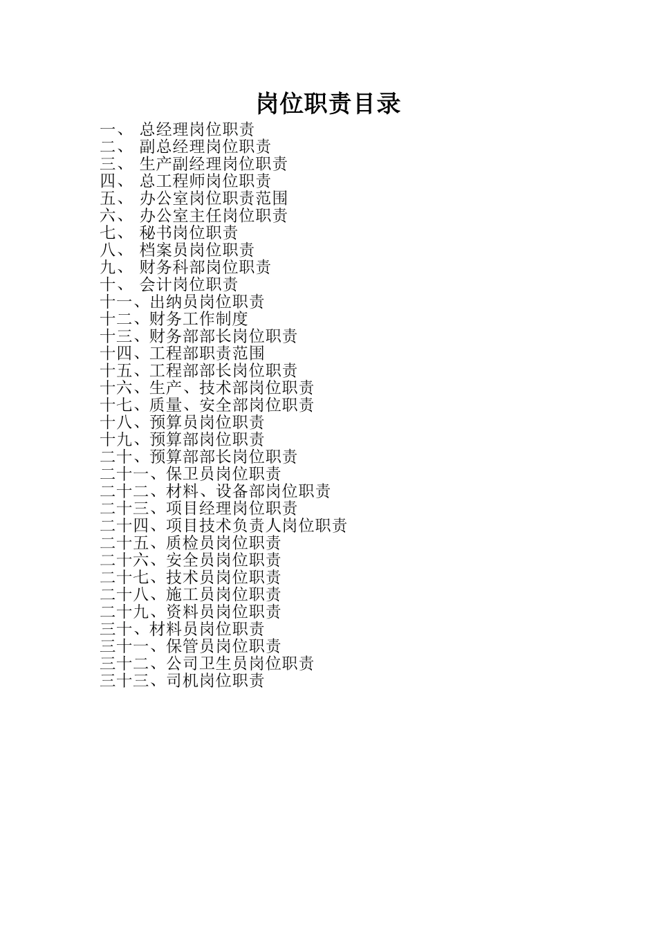 2025建筑公司岗位职责全套_第1页
