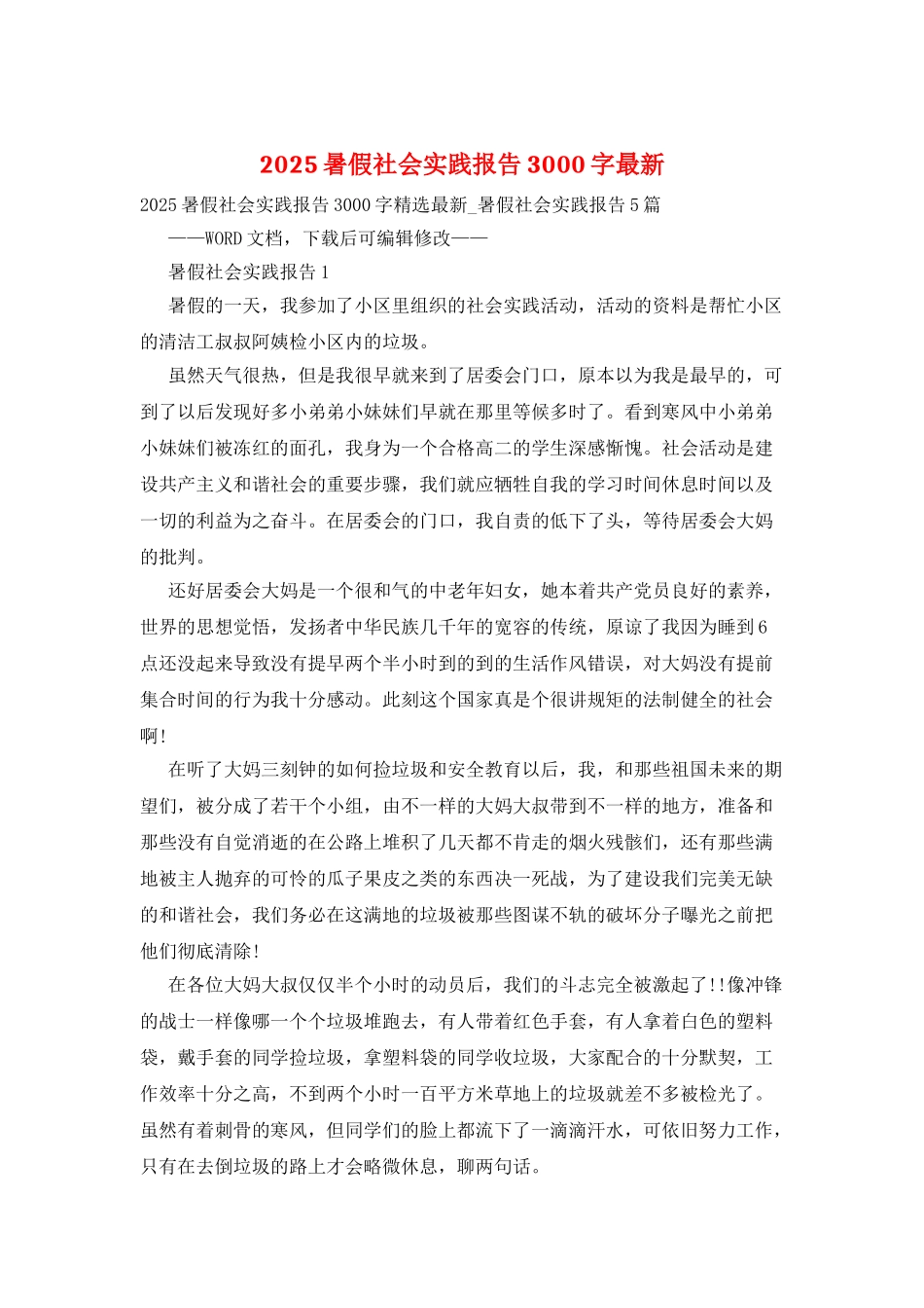 2025暑假社会实践报告3000字最新_第1页