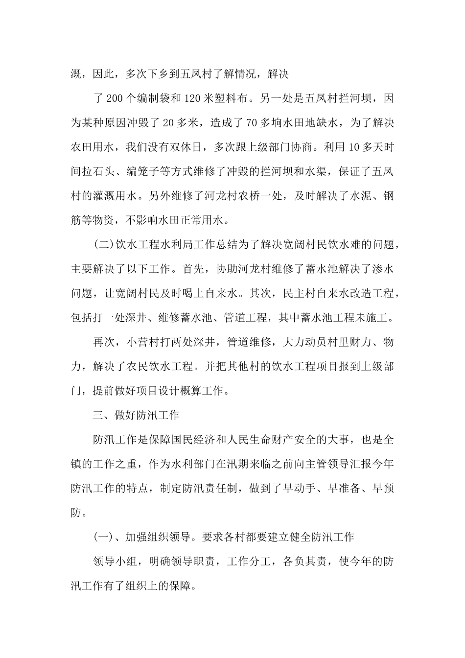 2025水利工作总结（标准版）_第2页