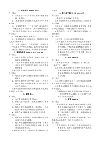 2025江苏中考口语话题简述