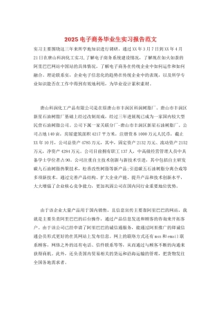 2025电子商务毕业生实习报告范文