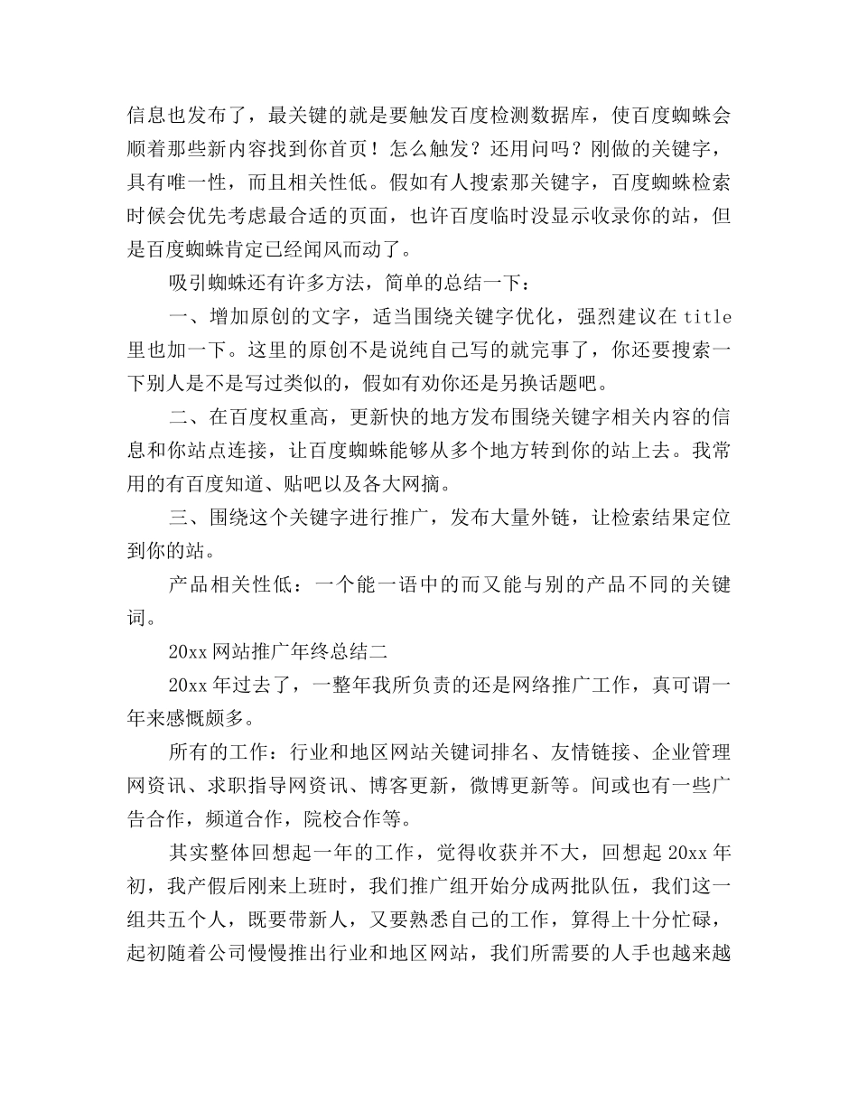 2025网站推广年终总结及2025工作计划_第2页