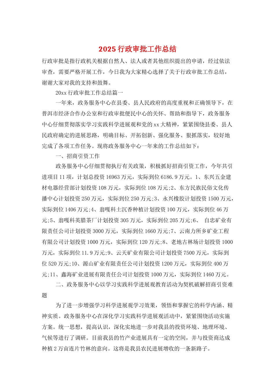 2025行政审批工作总结_第1页