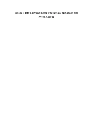 2025计算机系学生自我总结