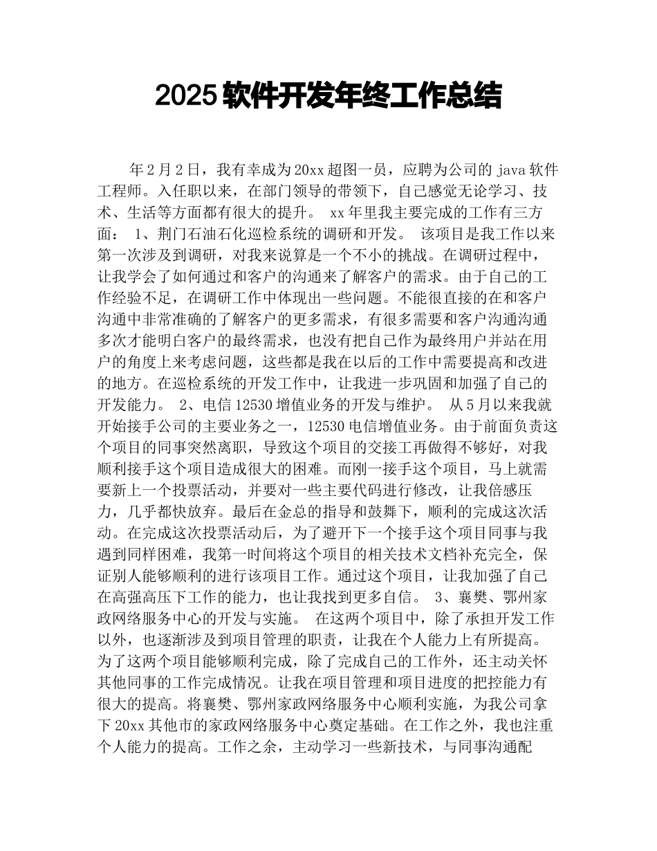 2025软件开发年终工作总结_第1页
