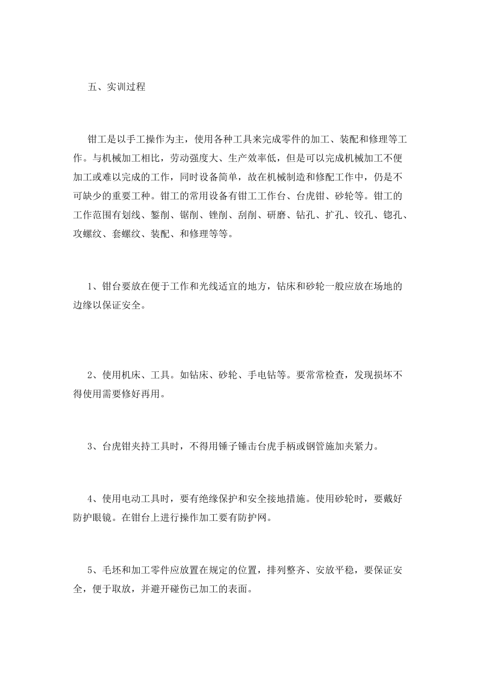 2025钳工实训报告1000字范文(一)_第2页