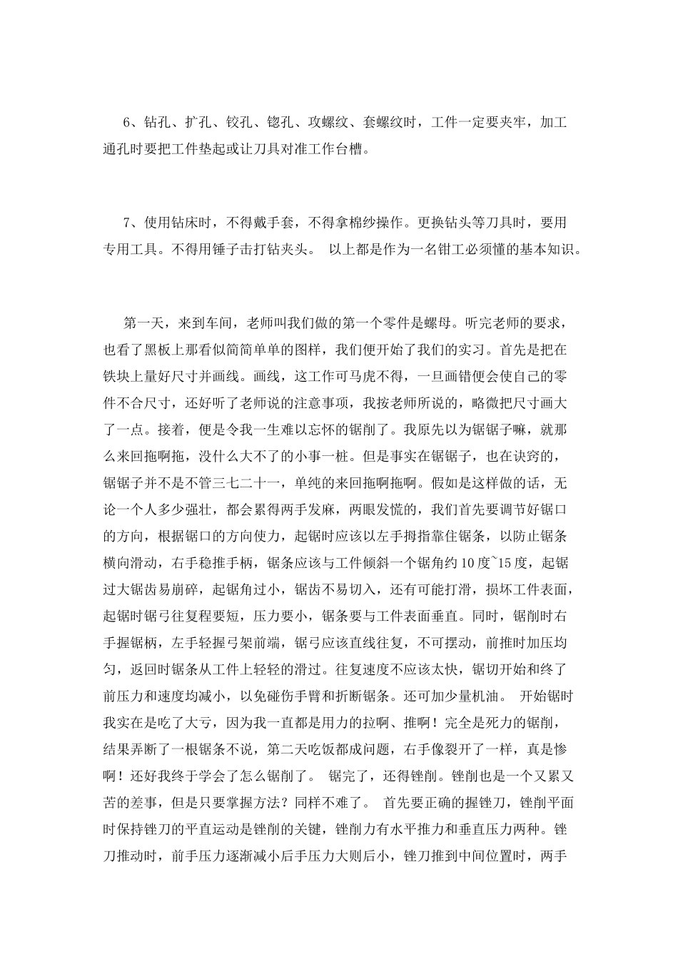 2025钳工实训报告1000字范文(一)_第3页