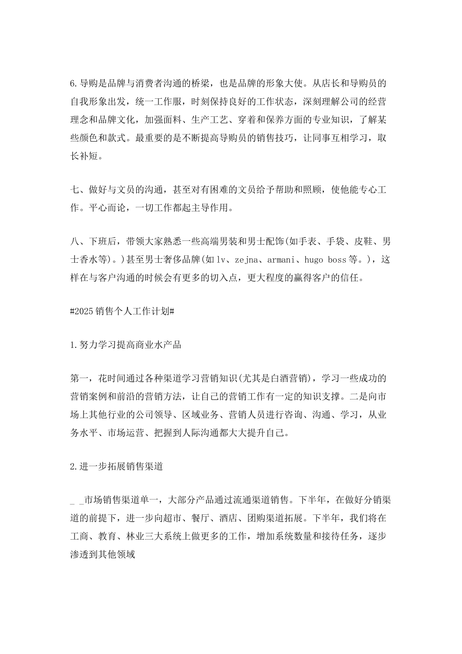 2025销售个人工作计划_第2页