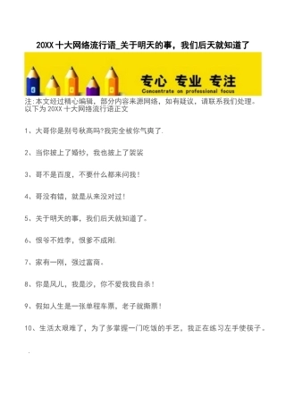 20XX十大网络流行语-关于明天的事-我们后天就知道了