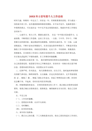 20XX年士官年度个人工作总结