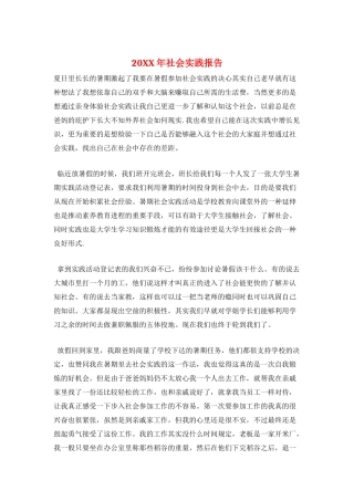 20XX年社会实践报告