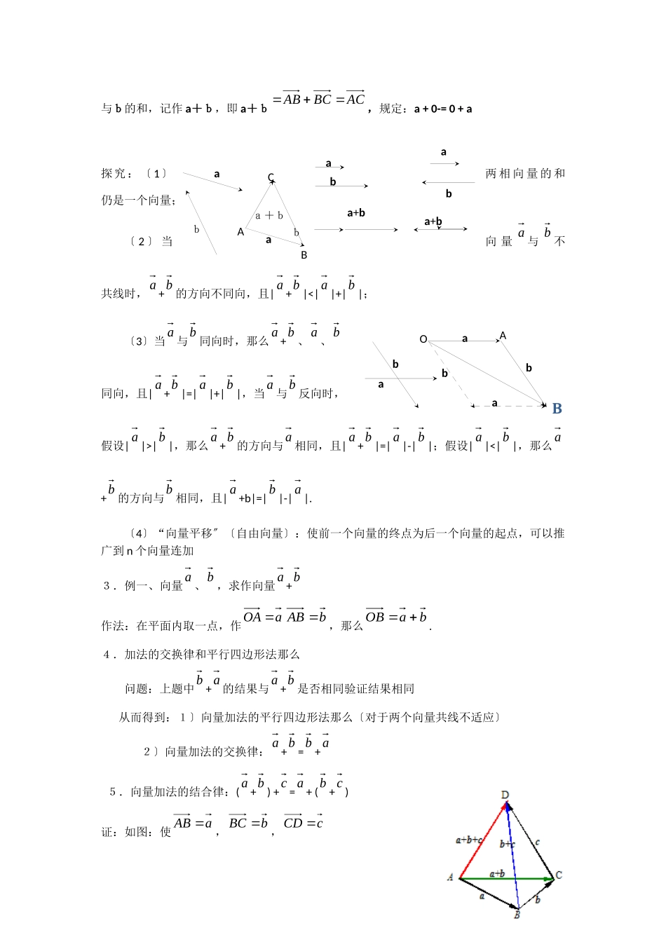 221向量的加法运算及其几何意义_第2页