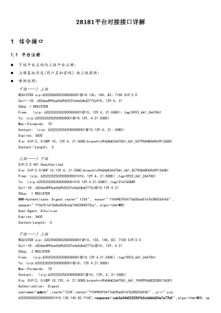 28181平台对接接口详解