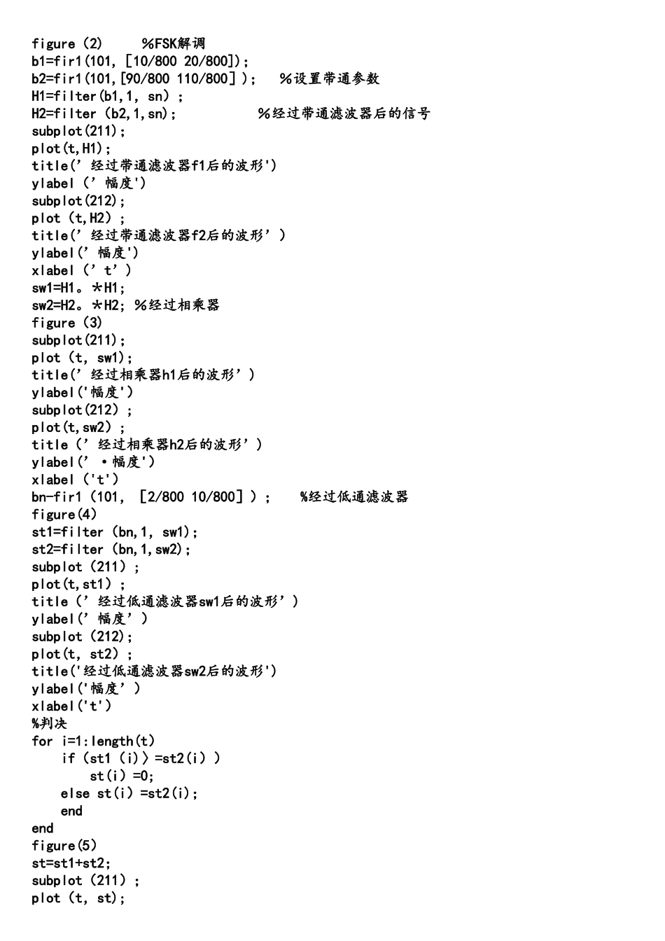 2FSK调制解调及仿真通信原理matlab_第3页