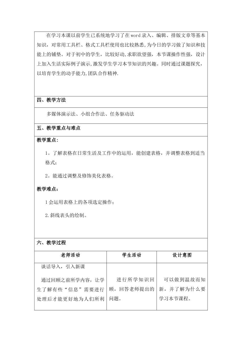 3.3表格的设计与制作教学设计_第2页