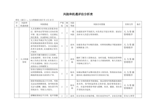 3.风险和机遇评估分析表